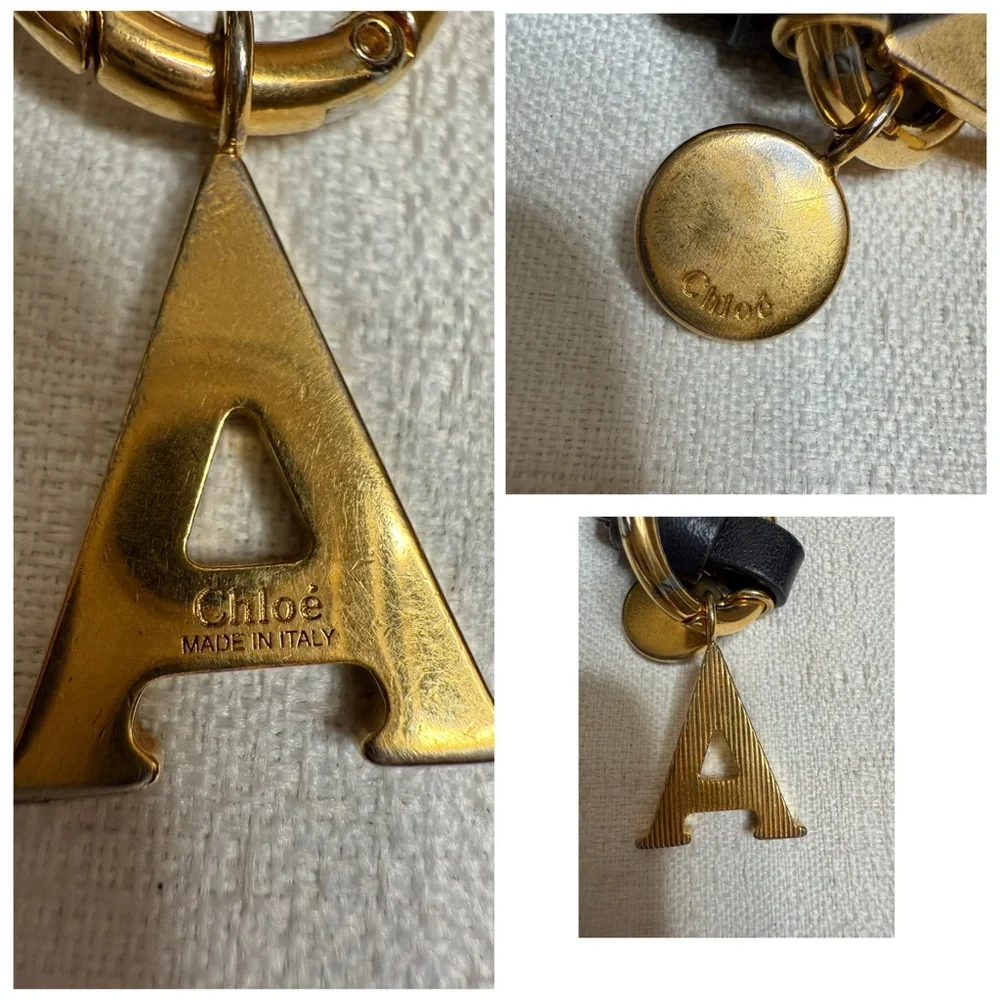 Authentic Chloé Alphabet Zip-Around Wallet with Goldtone “A” Charm